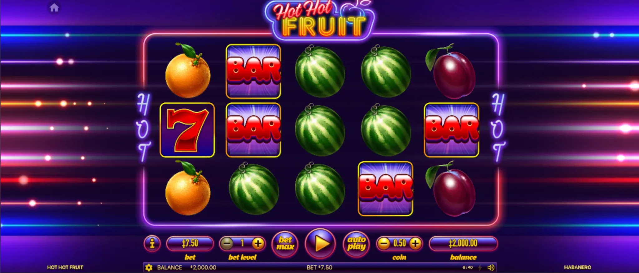 General gameplay view of Hot Hot Fruit slot